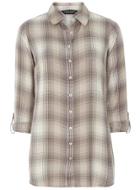 Dorothy Perkins Grey Longline Check Shirt