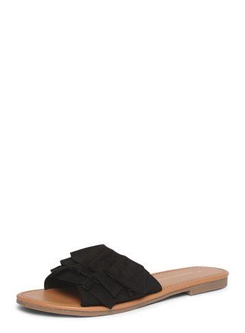 Dorothy Perkins Black 'frill' Ruffle Mules