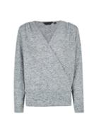 Dorothy Perkins Grey Brushed Wrap Front Jumper