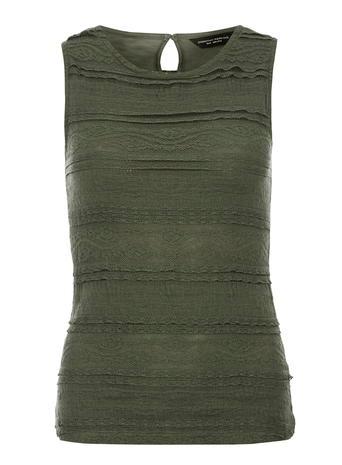 Dorothy Perkins Khaki Frill Lace Shell Top
