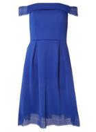 Dorothy Perkins Cobalt Fit And Flare Bardot Dress
