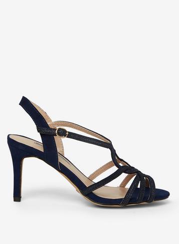 Dorothy Perkins Navy 'bounty' Glitter Heel Sandals