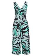 *quiz Multi Colour Zebra Print V-neck Jumpsuit