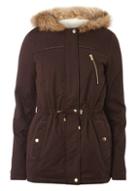 Dorothy Perkins *tall Chocolate Short Parka Coat