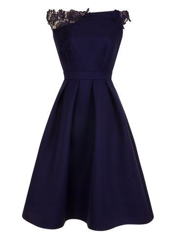 Dorothy Perkins *little Mistress Navy Midi Skater Dress