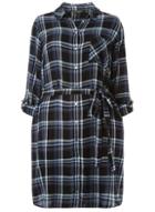 Dorothy Perkins *dp Curve Navy Checked Shirt Dress