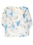 Dorothy Perkins *voulez Vous Blue Cold Shoulder Top