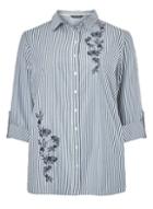 Dorothy Perkins Dp Curve Navy And Ivory Striped Shirt