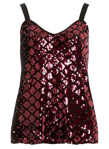 Dorothy Perkins Raspberry Diamond Sequin Camisole Top