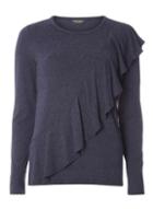 Dorothy Perkins Navy Soft Touch Ruffle Top