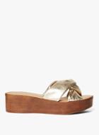 Dorothy Perkins Gold Leather 'rio' Comfort Wedges