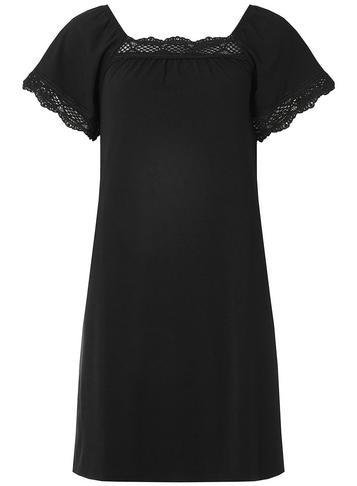 Dorothy Perkins Black Lace Square Neck Shift Dress
