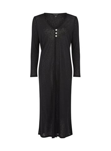 Dorothy Perkins Black Mesh Longline Button Cardigan