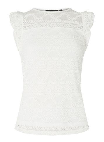 Dorothy Perkins Ivory Frill Lace Shell Top