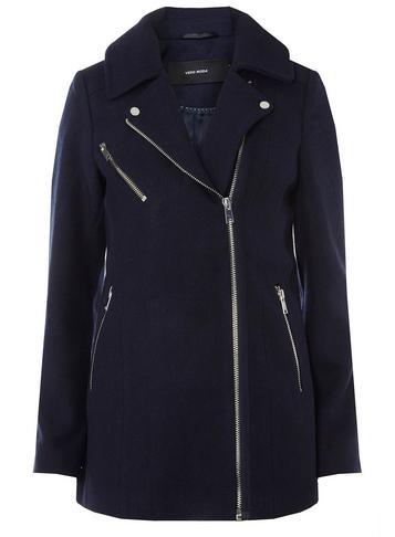 Dorothy Perkins *navy Wool Biker Jacket