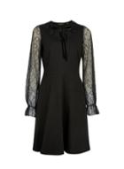 Dorothy Perkins Black Lace Detail Fit And Flare Dress