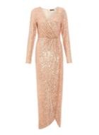 *quiz Rose Gold Sequin Maxi Dress