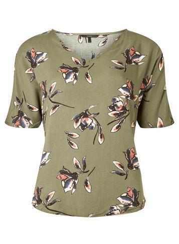 Dorothy Perkins *vero Moda Khaki Floral Print Top