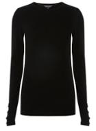 Dorothy Perkins *tall Black Button Detail Cuff Jumper