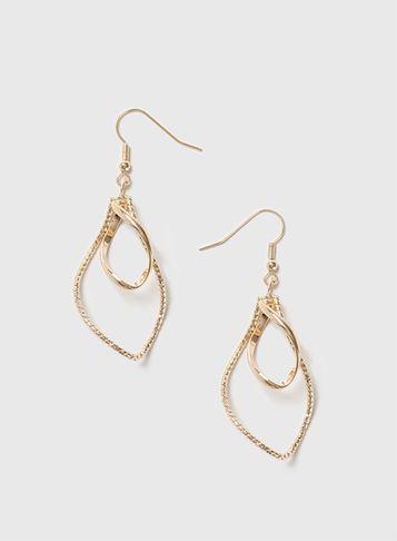 Dorothy Perkins Gold Twist Drop Earrings
