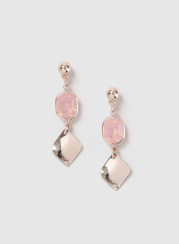 Dorothy Perkins Rose Gold Look Stone Drop Earrings