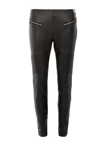 Dorothy Perkins Black Pu Biker Trouser