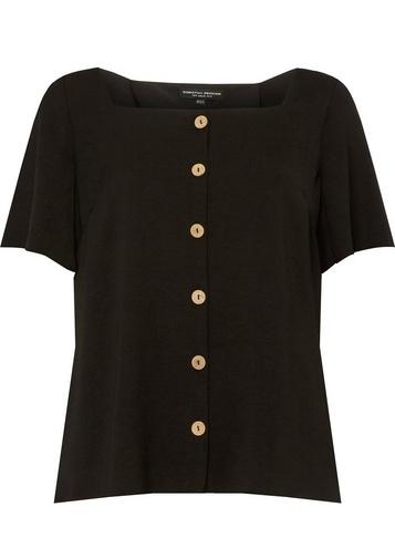 Dorothy Perkins Black Button Square Neck Shirt