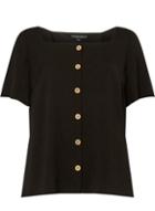 Dorothy Perkins Black Button Square Neck Shirt