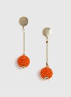 Dorothy Perkins Orange Seed Bead Ball Earrings