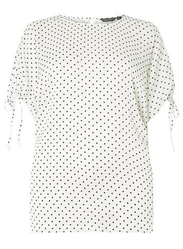 Dorothy Perkins *dp Curve White Spotted Cuff Sleeve Top
