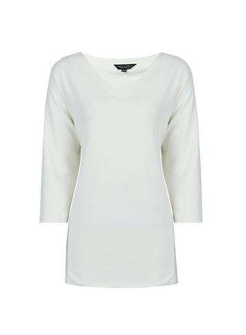 Dorothy Perkins Cream V-neck Brushed Tunic
