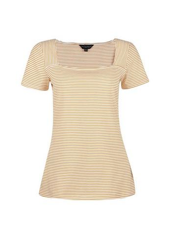 Dorothy Perkins Ivory And Yellow Square Neck T-shirt