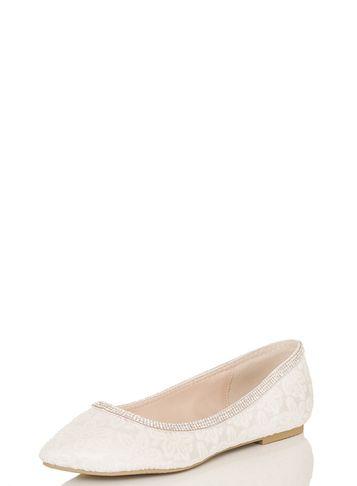 Dorothy Perkins *quiz White Lace Diamante Pumps