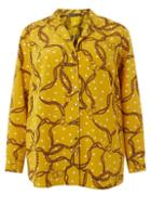 Dorothy Perkins *dp Curve Yellow Chain Print Revere Collar Shirt