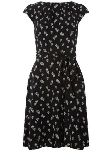 Dorothy Perkins *billie & Blossom Tall Black Balloon Print Skater Dress