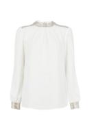 Dorothy Perkins Ivory Shimmer Neck Top