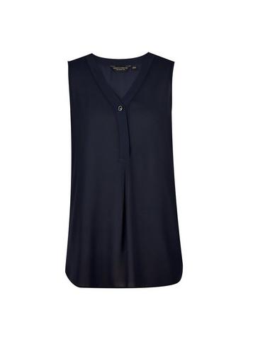 Dorothy Perkins Navy Button Sleeveless Shirt