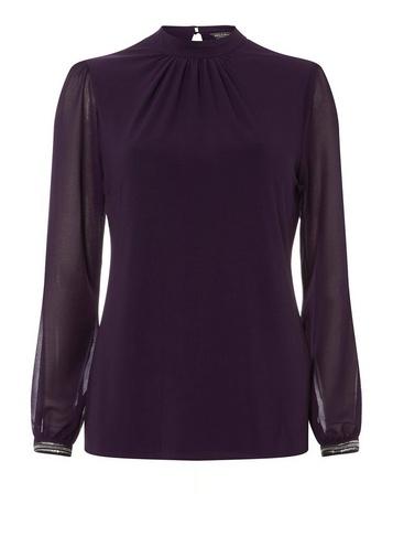 Dorothy Perkins *billie & Blossom Purple Trim Top