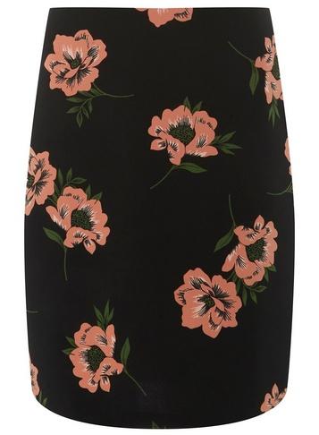 Dorothy Perkins *tall Black Floral Print Mini Skirt