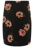 Dorothy Perkins *tall Black Floral Print Mini Skirt
