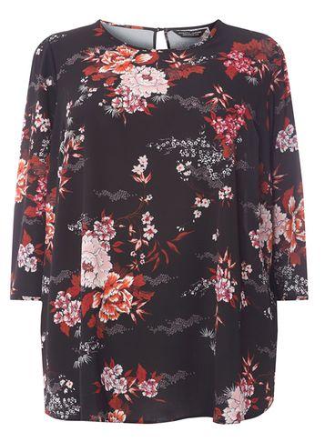 Dorothy Perkins Dp Curve Black Puff Sleeve Top