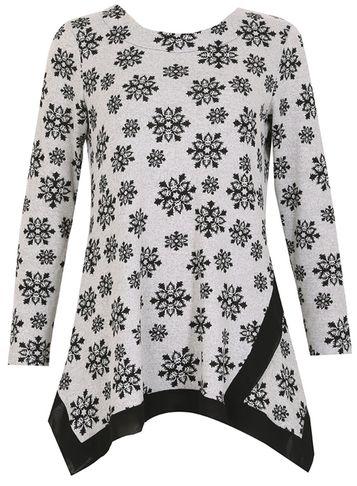 Dorothy Perkins *tenki Grey Floral Pattern Jumper