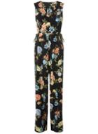 Dorothy Perkins Black Floral V-neck Jumpsuit