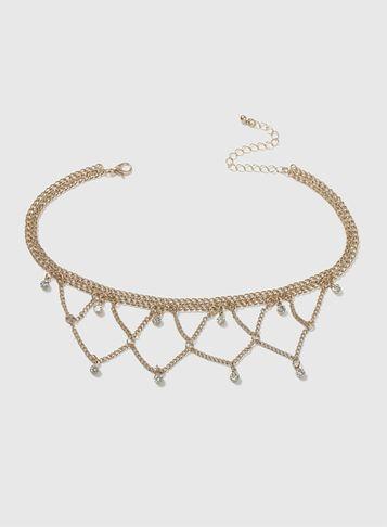 Dorothy Perkins Rhinestone Chain Choker