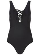 Dorothy Perkins *dp Beach Black Lace Up Swimsuit