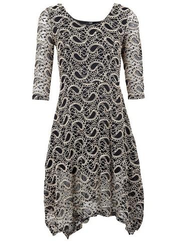 Dorothy Perkins *izabel London Beige Paisley Lace Dress