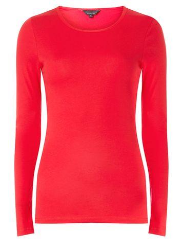 Dorothy Perkins Red Long Sleeve Crew Neck Top