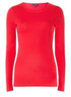 Dorothy Perkins Red Long Sleeve Crew Neck Top