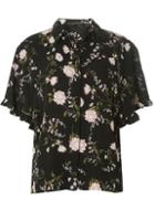 Dorothy Perkins Black Floral Frill Shirt