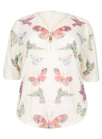 Dorothy Perkins *blue Vanilla Curve Multi White Print T-shirt
